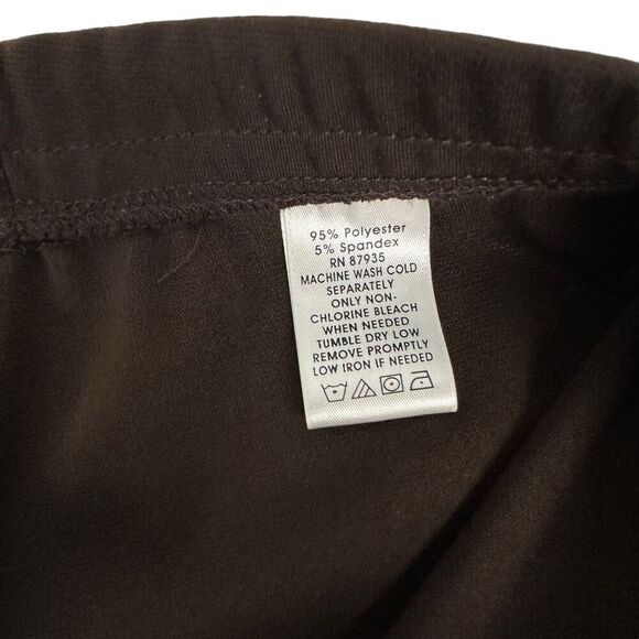 Susan Graver Pull On Full Length Flare Pant Medium Brown - Picture 4 of 6